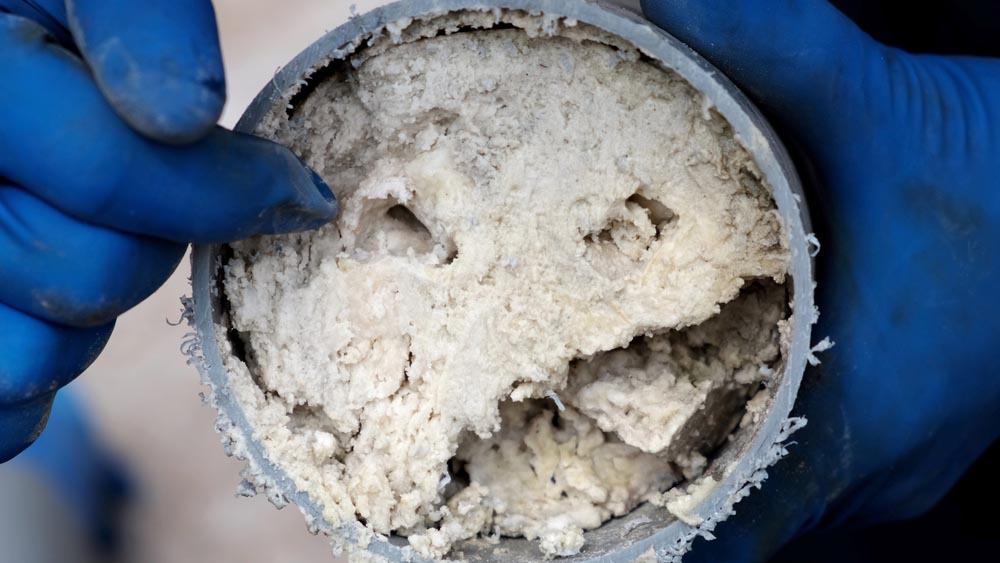 blocked sewer pipe