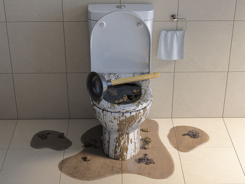 overflowing toilet
