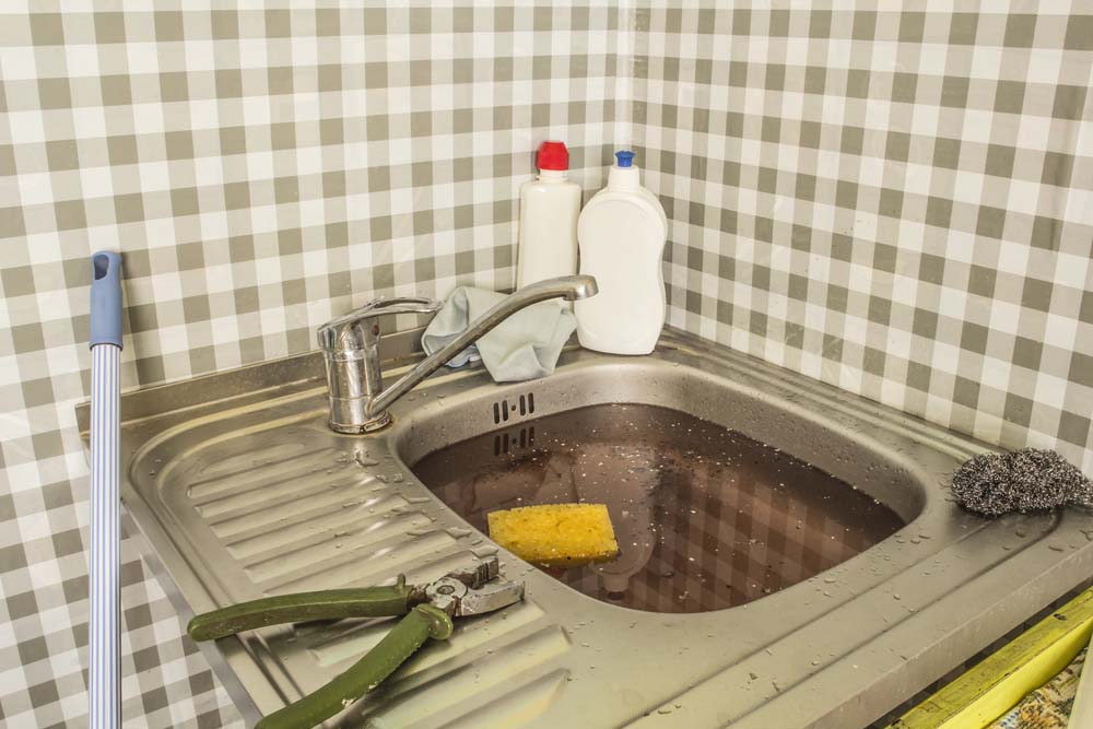 standing water in the sink