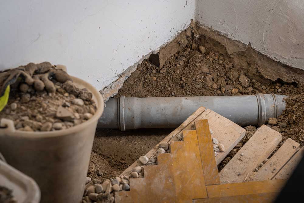 broken sewer line