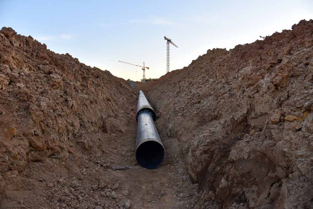 CIPP liners / sewer pipe laying on ground