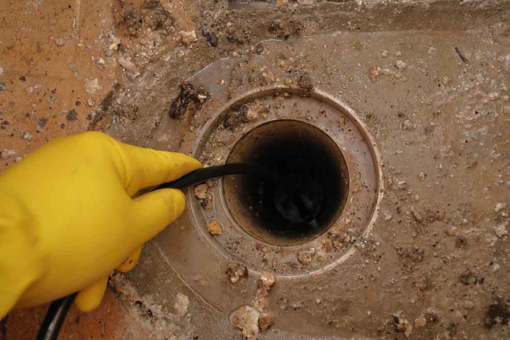 plumbers performing sewer cleaning